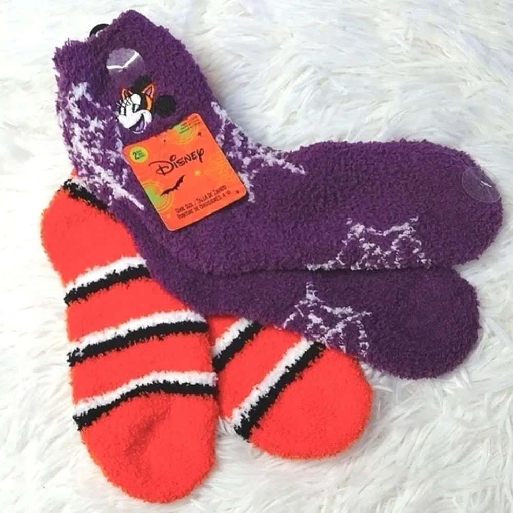 Disney 3 Pairs‎ Halloween Themed Minnie Mouse Crew Socks NWT